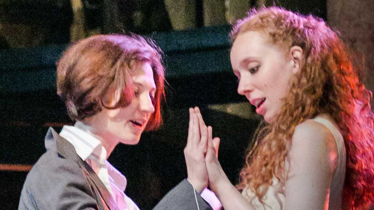  Rachel Gluck (left) as Romeo and Isa St. Clair as Juliet in Curio Theatre Company’s 