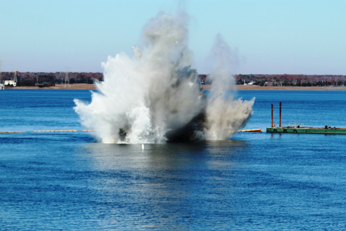 The blast Friday morning demolishing the last portion of the Beesley's Point Bridge foundation. The span connected Atlantic and Cape May counties. (Image: New Jersey Turnpike Authority)