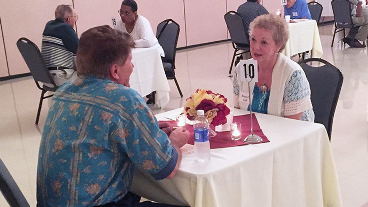  Joan Case was one of 30 individuals who were chosen to participate in a senior speed dating event in Dover.  
