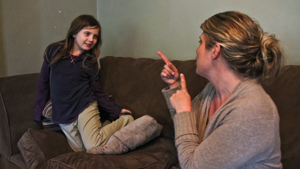 Sophie and her mom Samantha Zawislak. (Elizabeth Fiedler/WHYY)