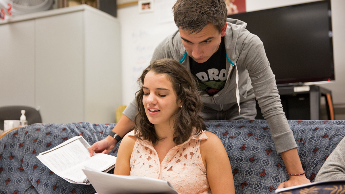  Rachel Greenberger, 17, reads the part of Janet, from the play 