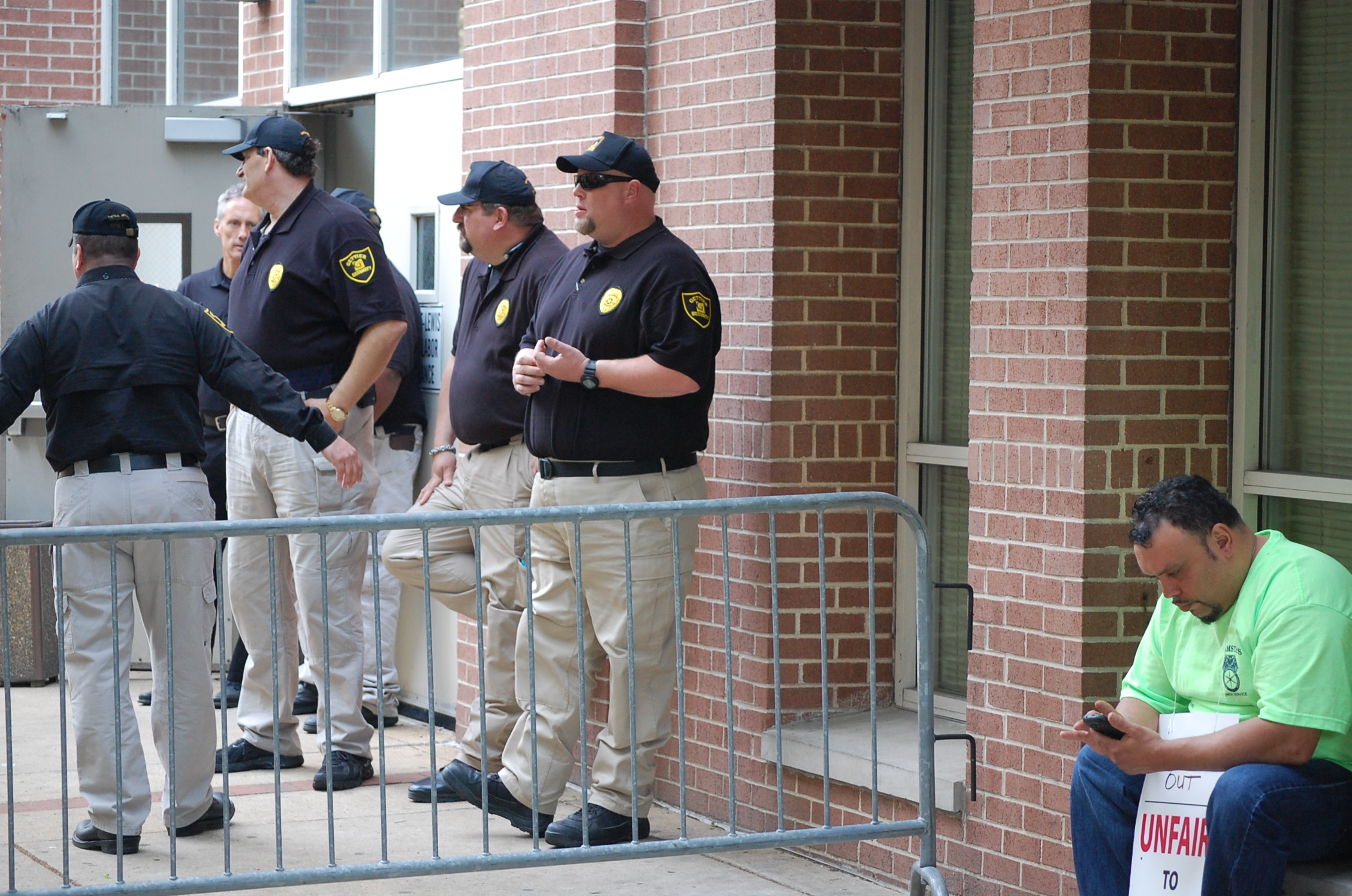  Protestor maintains vigil outside the Pennsylvania Convention Center (Tom MacDonald/WHYY) 