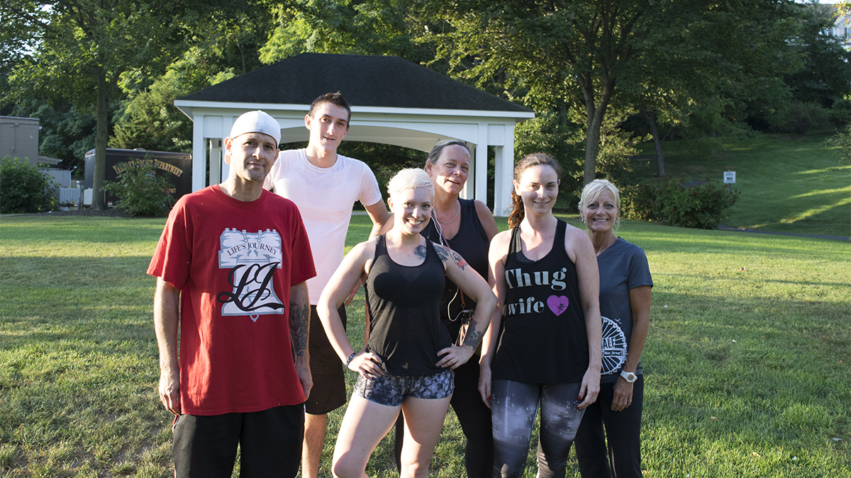 A group of runners gathering in Yardley