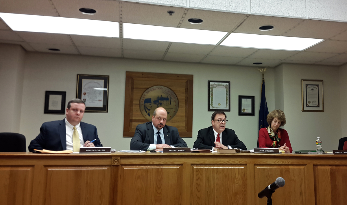  Members of the East Norriton Township zoning board voted to allow a women's shelter to occupy the St. Titus Parish rectory. (Laura Benshoff/WHYY) 