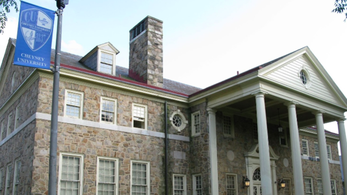  (<a href=“https://www.google.com/maps/place/Cheyney,University,Of,Pennsylvania/@39.9339611,-75.5271547,3a,75y,90t/data=!3m8!1e2!3m6!1s-Yn6ViFw-OSQ%2FVNxoW0XRLoI%2FAAAAAAAAAAw%2F8Ny-aWoV3F4!2e4!3e12!6s%2F%2Flh6.googleusercontent.com%2F-Yn6ViFw-OSQ%2FVNxoW0XRLoI%2FAAAAAAAAAAw%2F8Ny-aWoV3F4%2Fs203-k-no%2F!7i2000!8i1500!4m6!1m3!3m2!1s0x0:0xfede98367cb8e5c0!2sCheyney,University,Of,Pennsylvania!3m1!1s0x0:0xfede98367cb8e5c0!6m1!1e1”>Photo</a> via Google Street View) 