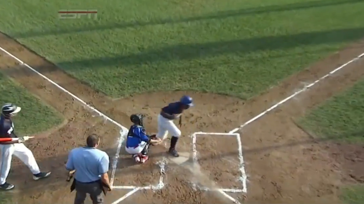  A Pennsylvania player is shown running home in this still image from ESPN coverage of the LLWS Mid-Atlantic Final between Delaware and Pennsylvania on Sunday. 