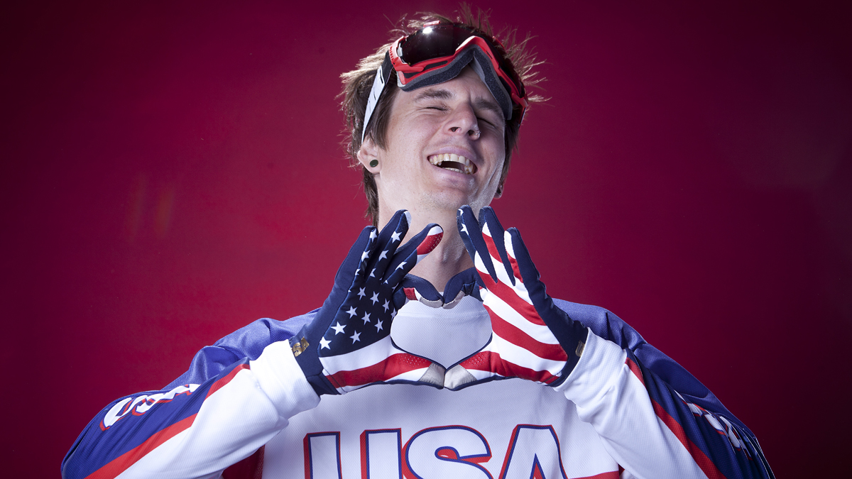  United States Olympic Winter Games para olympic snowboarding participant Evan Strong poses for a portrait at the 2013 Team USA Media Summit on Monday, Oct. 1, 2013 in Park City, UT. (AP Photo/Carlo Allegri) 
