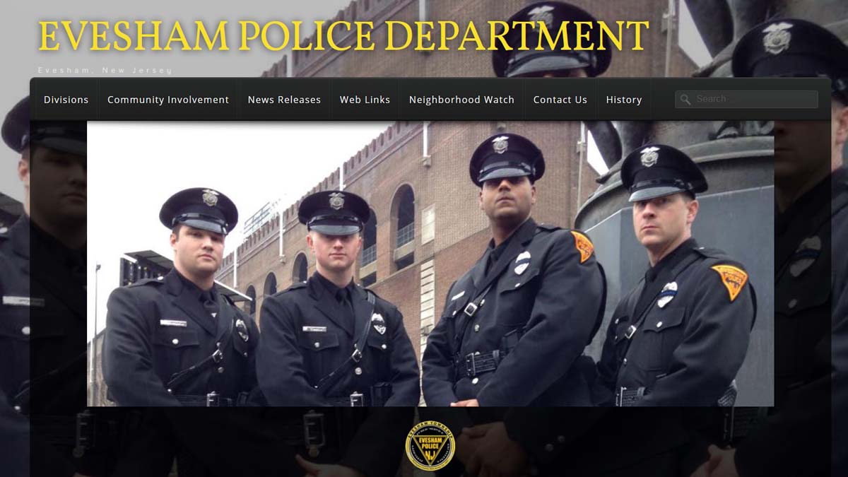 The Evesham Police Department will take residents  on virtual ride along with officers Saturday night, June 13. (Image via eveshampd.org) 