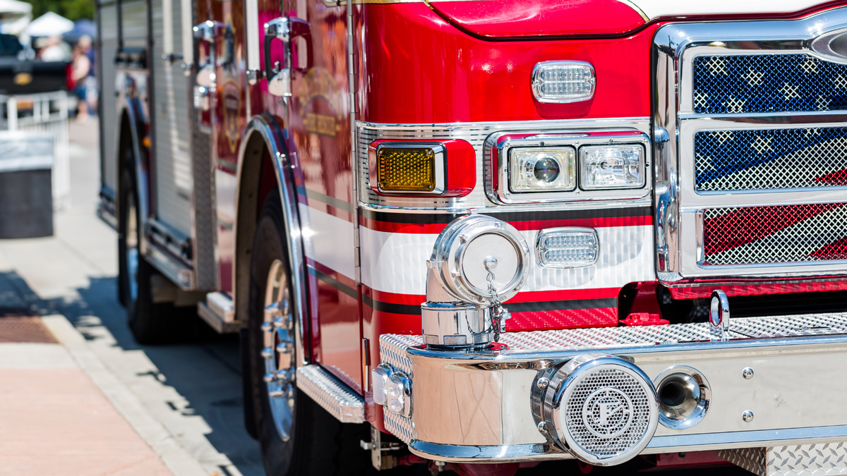 Red fire engine.