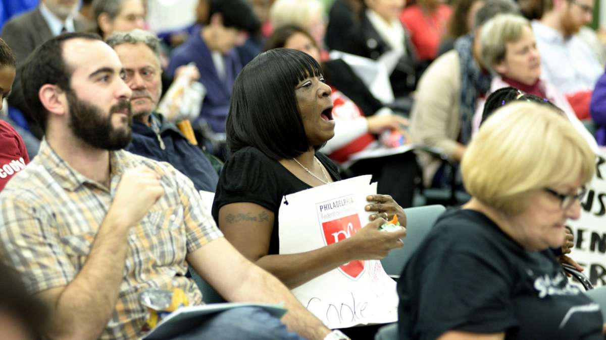  The Philadelphia School Reform Commission hosted a marathon meeting Thursday night featuring a slate of nearly 70 public speakers. (Bas Slabbers/for NewsWorks) 