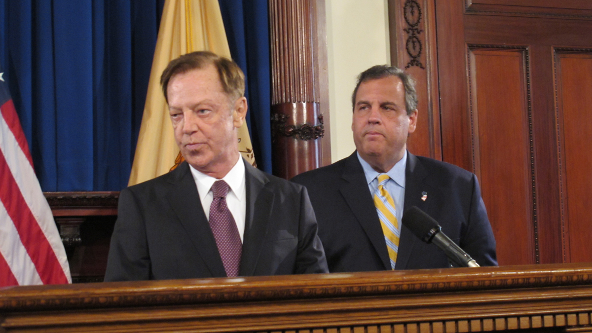  Gov. Chris Christie, left, had nominated Democrat Jamie Fox to lead the New Jersey Department of Transportation. (Phil Gregory/WHYY) 