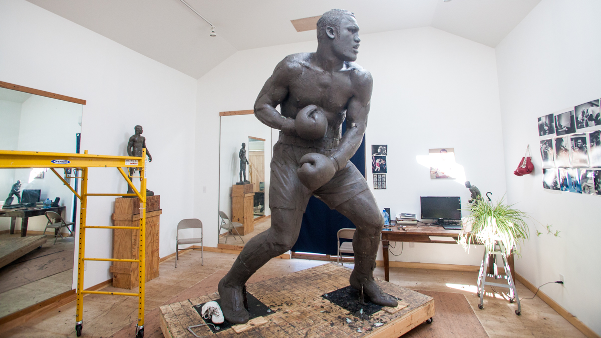  Check back this week for a look at the status of the long-awaited statue honoring Smokin' Joe Frazier. (Brad Larrison/for NewsWorks) 