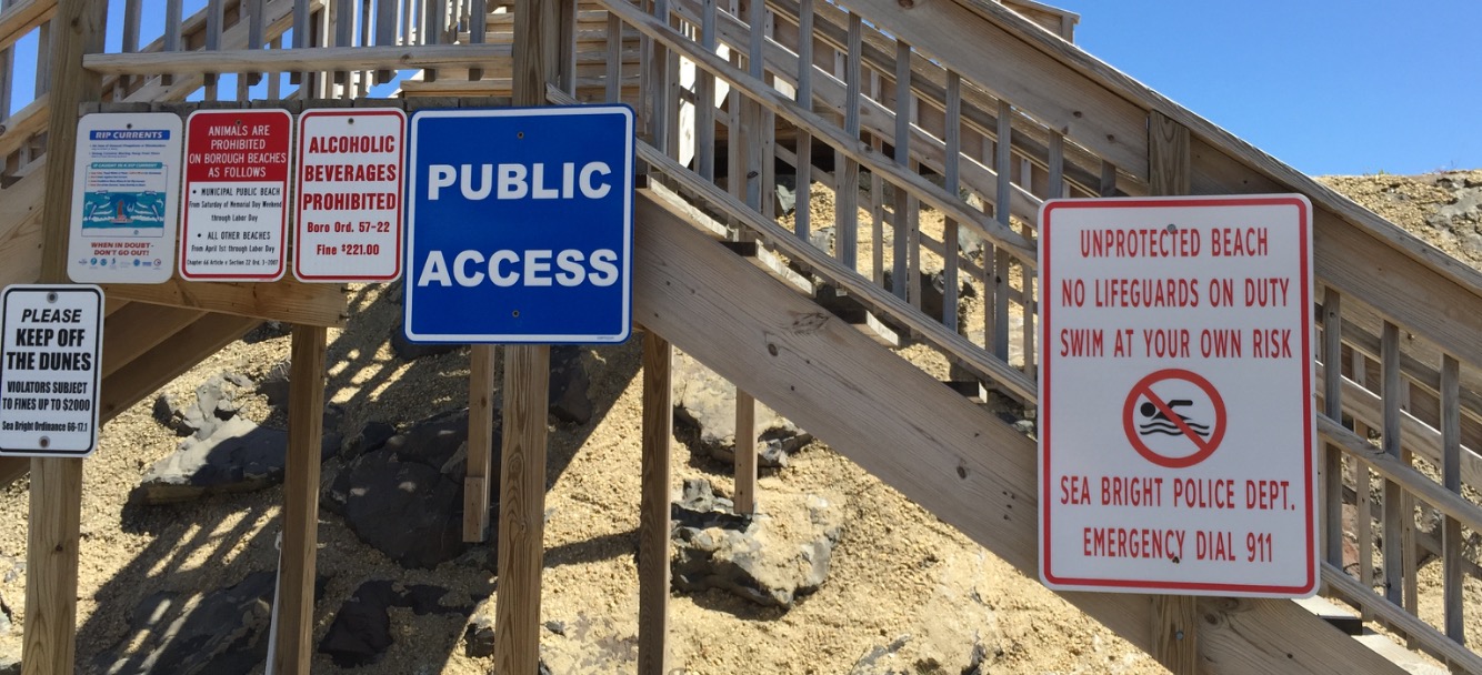  The entrance to the beach where two people were rescued  