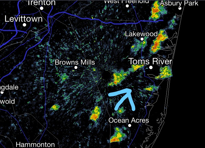  Radar imagery at 12:10 p.m. today.  
