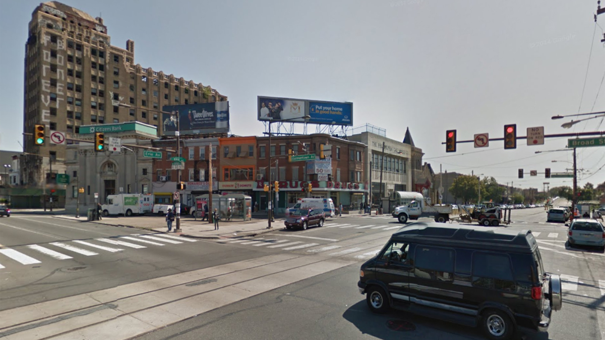  The intersection of Germantown and Erie avenues is shown in this Google Street View image. 
