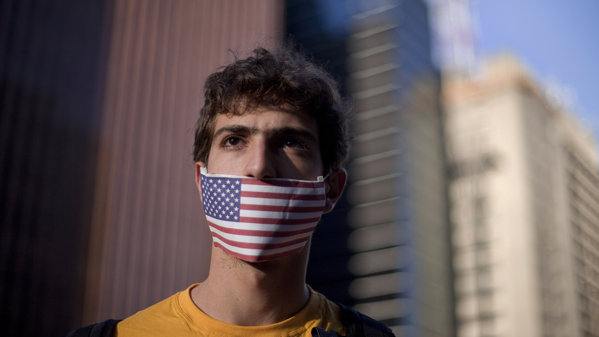  A protester in Sao Paulo, Brazil, is shown protesting in July 2013 against their government's rejection of the asylum application of Edward Snowden, who leaked top-secret documents about sweeping U.S. surveillance programs. (AP Photo/Andre Penner, file) 