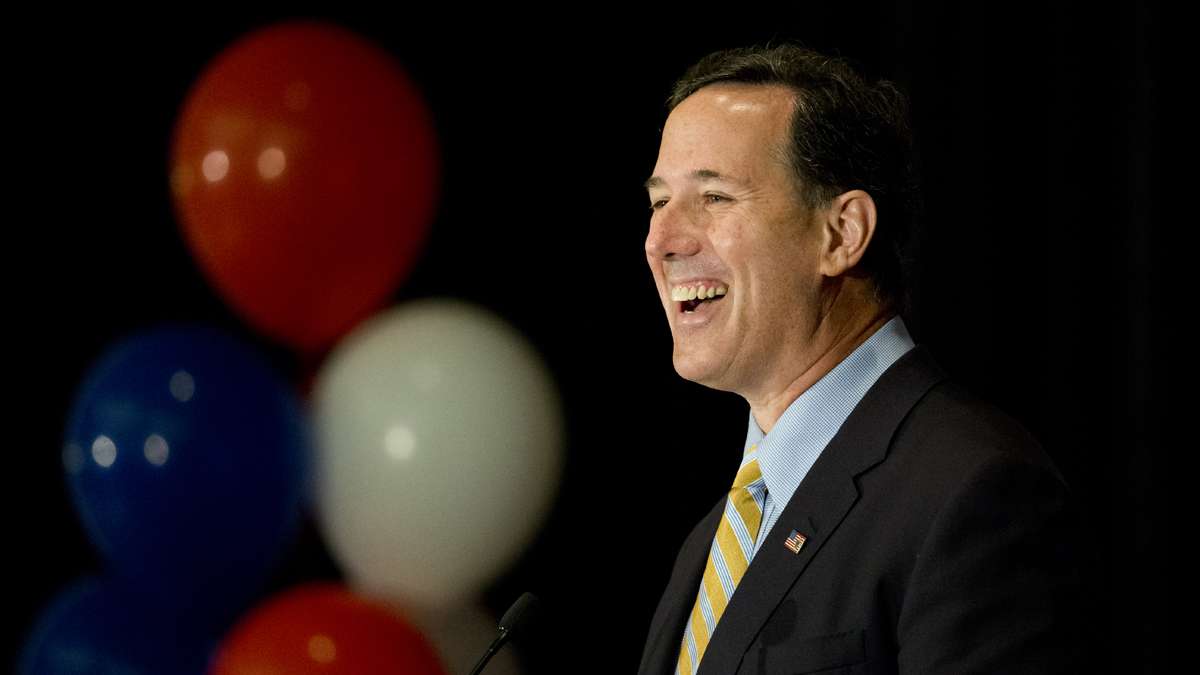  Republican presidential candidate and former U.S. Sen. Rick Santorum is shown speaking at the Northeast Republican Leadership Conference in Philadelphia on June 19. (AP Photo/Matt Rourke) 