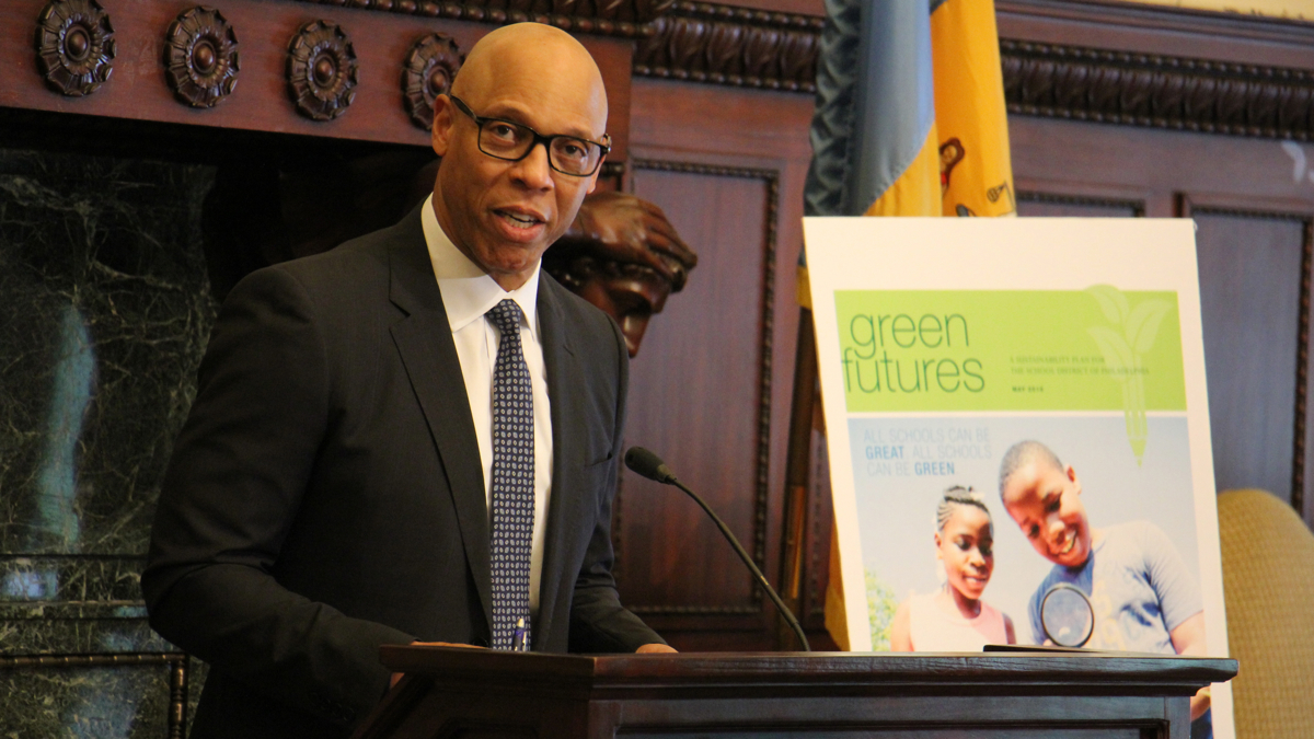 Philadelphia schools Superintendent William Hite introduces the district's sustainability program