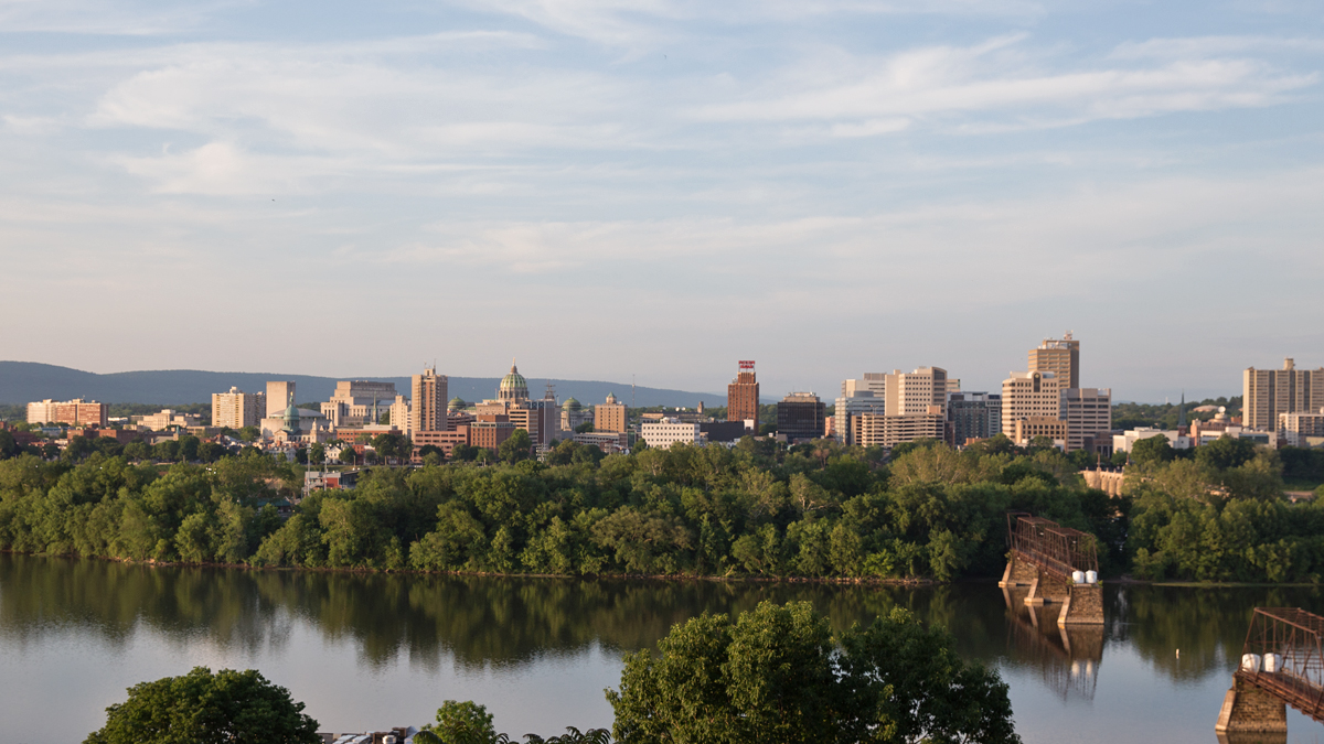  Downtown Harrisburg and the State Capitol.  (Lindsay Lazarski/WHYY) 