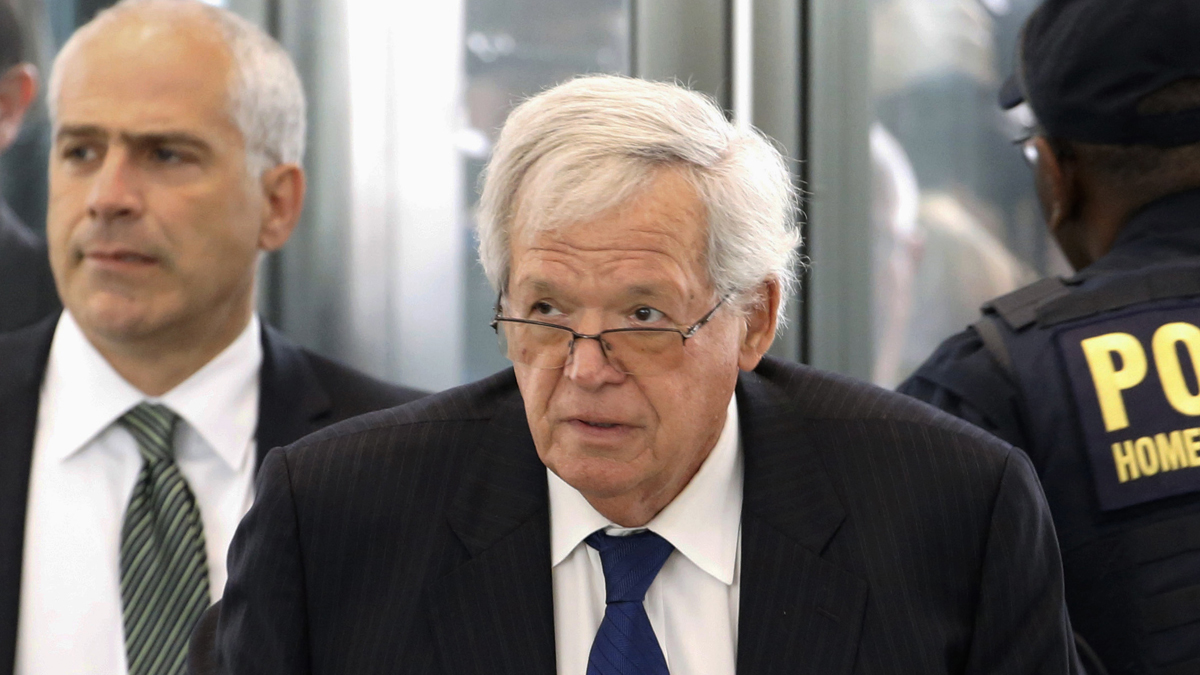Former House Speaker Dennis Hastert is shown in June 2015 at the federal courthouse in Chicago for his arraignment on federal charges that he broke federal banking laws and lied about the money when questioned by the FBI. (AP Photo/Charles Rex Arbogast