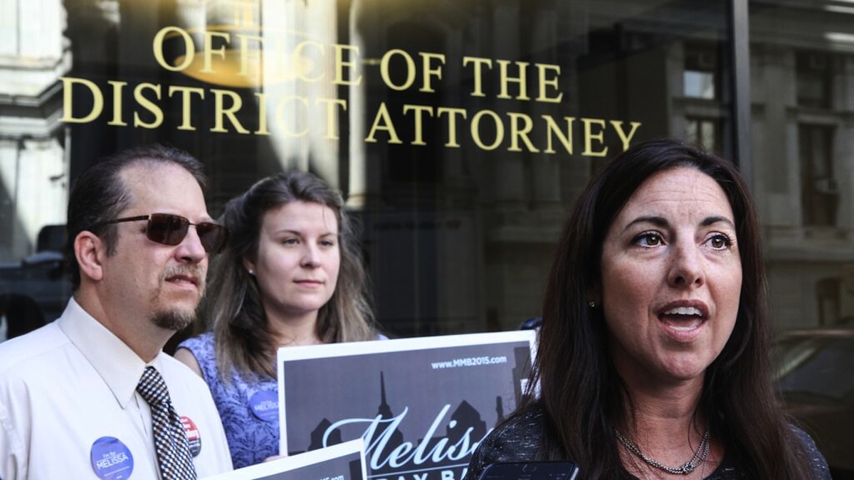  Republican mayoral candidate Melissa Murray Bailey called on City Council 'to defund the salary' of three people involved in the DA's office email scandal. (Kimberly Paynter/WHYY) 