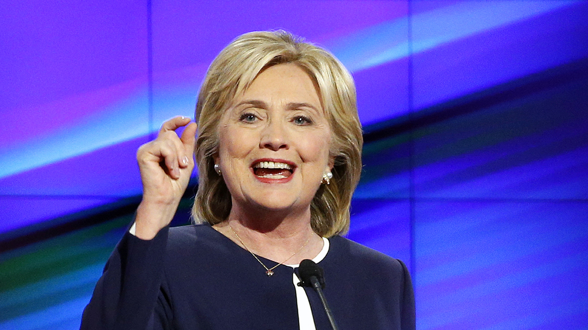  Democratic presidential candidate Hillary Clinton is shown speaking during the Democratic presidential debate in October in Las Vegas. (AP Photo/John Locher) 