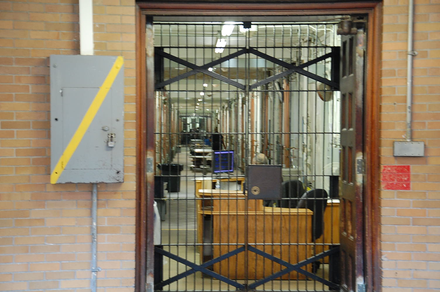 The House of Correction is old and outdated. It's 666 cells are arranged in a spoke-and-hub configuration. (Tom MacDonald/WHYY)