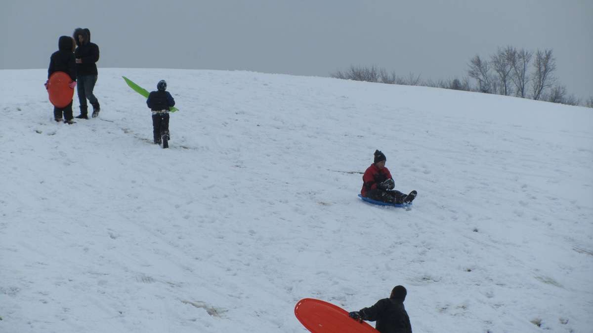  A group of kids enjoy one of Delaware's many snow days this year (file/NewsWorks) 