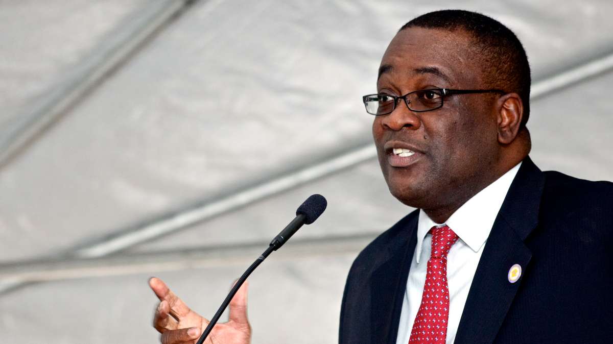  Kelvin Jeremiah, president and CEO of the Philadelphia Housing Authority, speaks at a December groundbreaking event in Germantown. (Bas Slabbers/for NewsWorks) 