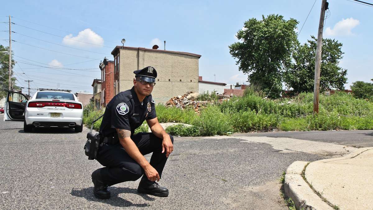 Police officers in Camden County are issued a manila envelope with the overdose antidote naloxone at the beginning of their shifts. Officers also receive nasal sprayers to administer the drug and rubber gloves. (Kimberly Paynter/WHYY)