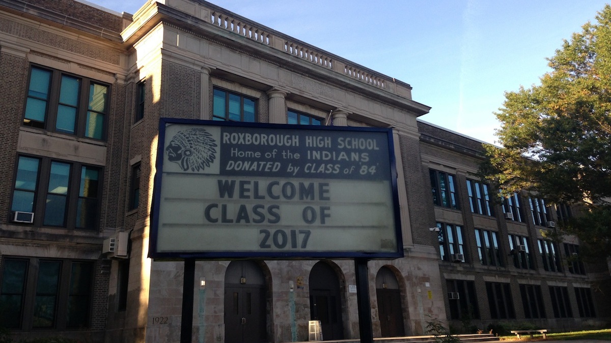  Roxborough High School invited students — new and old — back to school on Monday. (Neema Roshania/WHYY) 