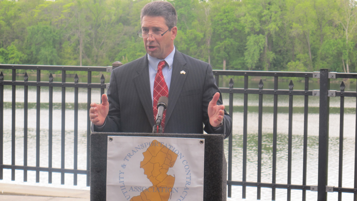 During a gathering overlooking the Delaware River in Trenton