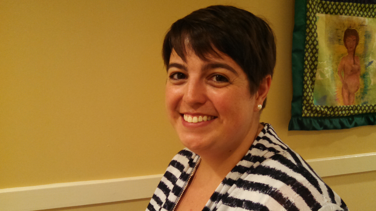 Nurse midwife Sarah Robinson is the clinical manager at The Birth Center in Bryn Mawr. (Kimberly Haas/WHYY)