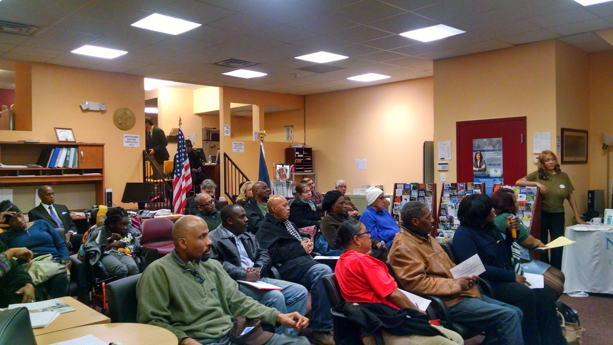  Tuesday night's Northwest Neighbors of Germantown meeting drew nearly two dozen attendees. (Daniel Pasquarello/for NewsWorks) 
