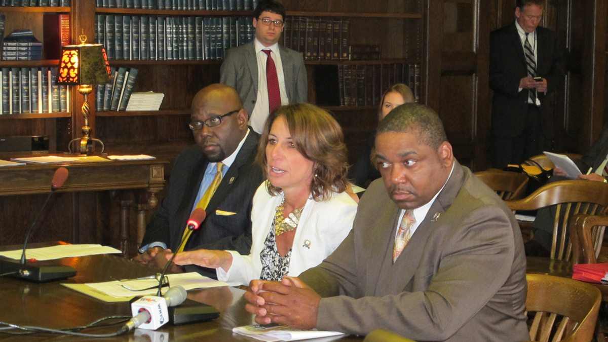  Sponsors of a bill to end lifetime alimony in future divorce cases testify at Assembly Judiciary Committee hearing. (Phil Gregory/ for NewsWorks) 