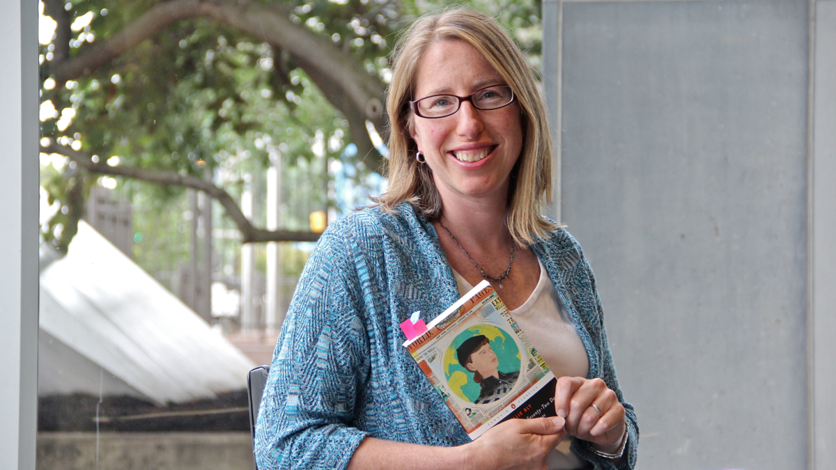  Villanova professor Jean Marie Lutes edited a new anthology of work by reporter Nellie Bly, <em> Around the World in Seventy-Two Days and Other Writings</em>. (Emma Lee/WHYY) 