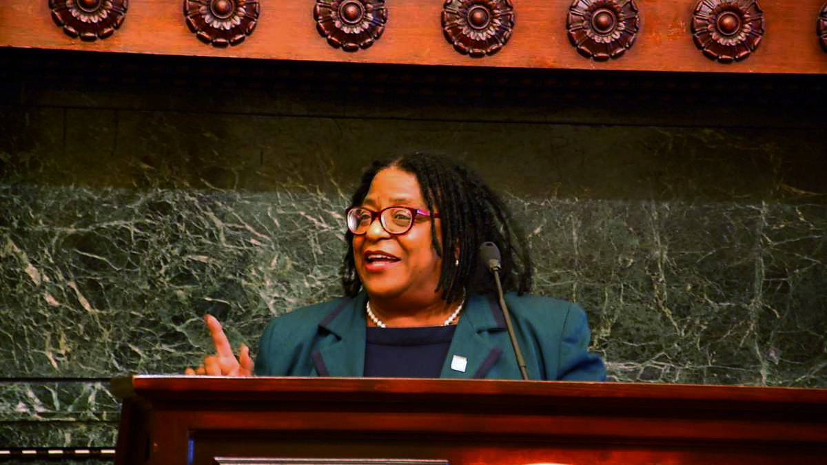 Jovida Hill is the executive director of the Mayor's Commission for Women. (Tom MacDonald/WHYY)