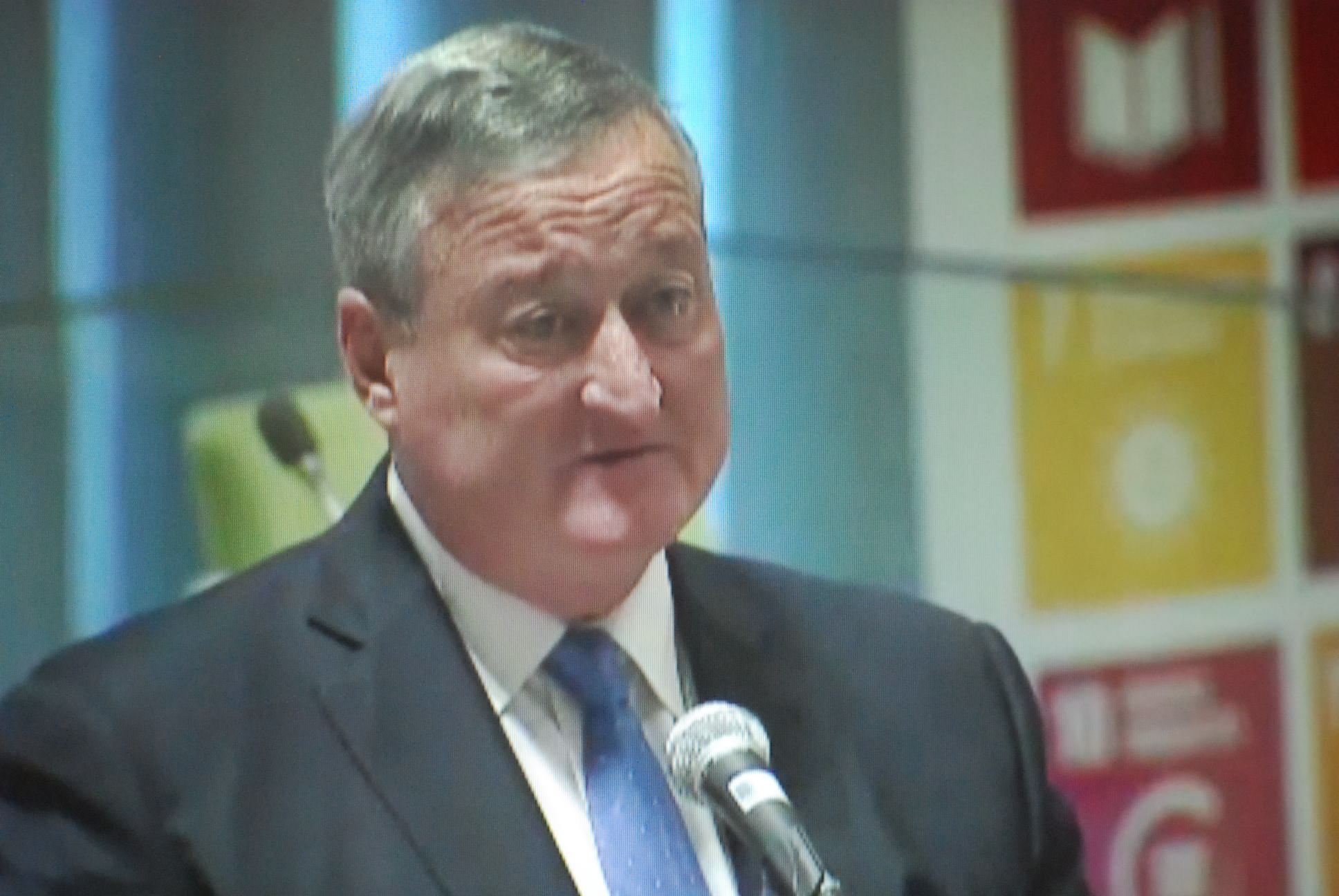 Philadelphia Mayor Jim Kenney speaks at the United Nations. (Tom MacDonald/WHYY)