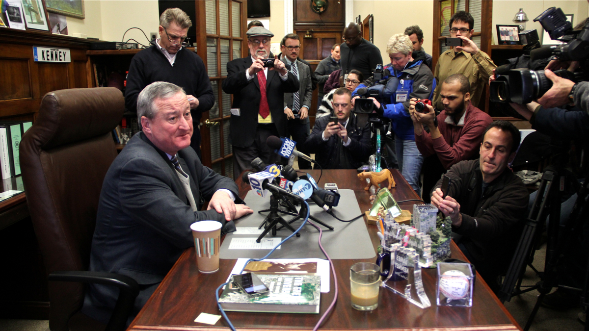  City Councilman James Kenney announces that he will resign on Thursday. (Emma Lee/WHYY) 