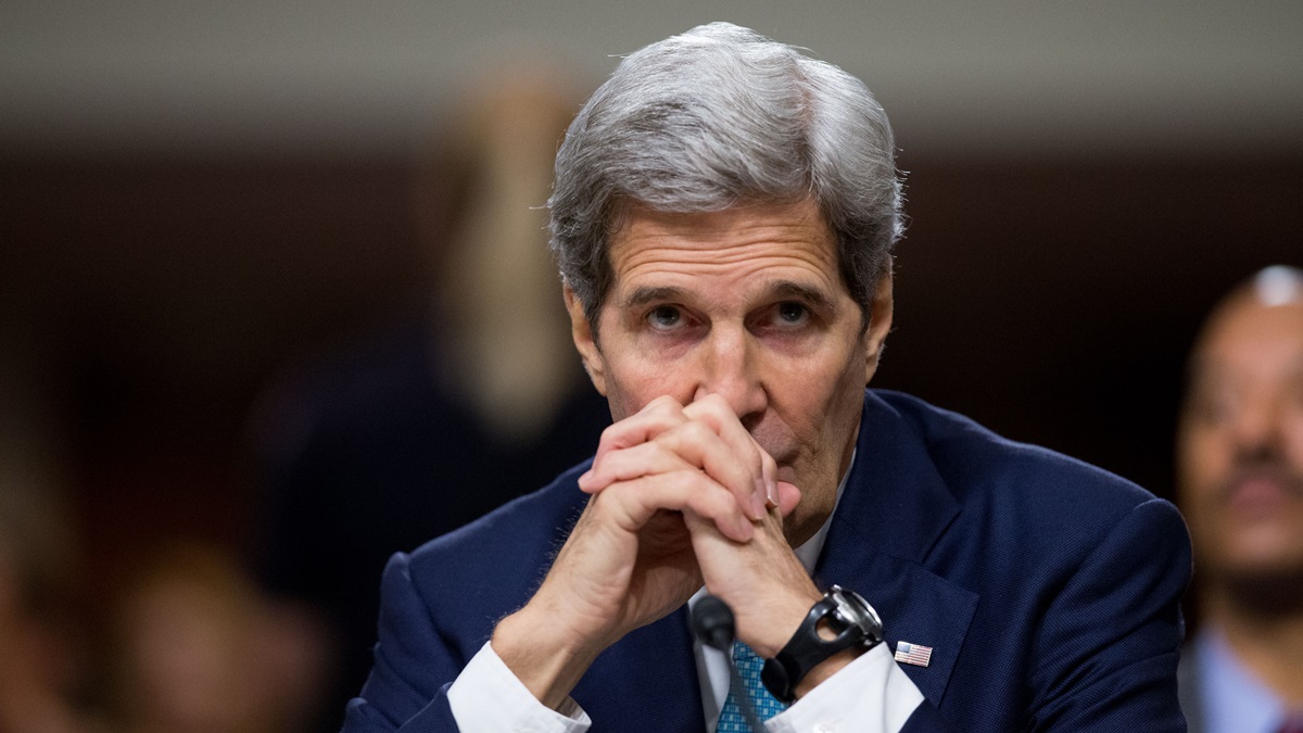  Secretary of State John Kerry testifies at a Senate Foreign Relations Committee hearing on Capitol Hill, in Washington, Thursday, July 23, 2015, to review the Iran nuclear agreement. Kerry bluntly challenged critics of the Obama administration's nuclear deal with Iran on Thursday, calling it 