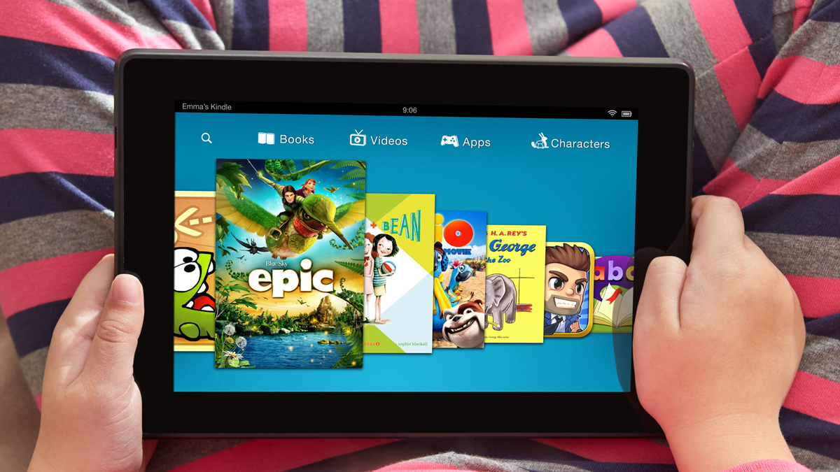 This undated photo provided by Amazon shows the Kindle FreeTime app displayed on a Kindle Fire HDX
