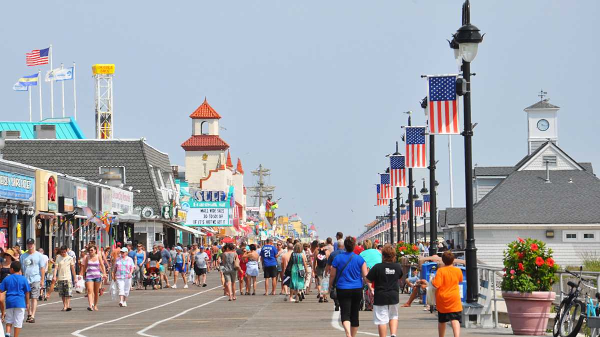 The boardwalk in Ocean City