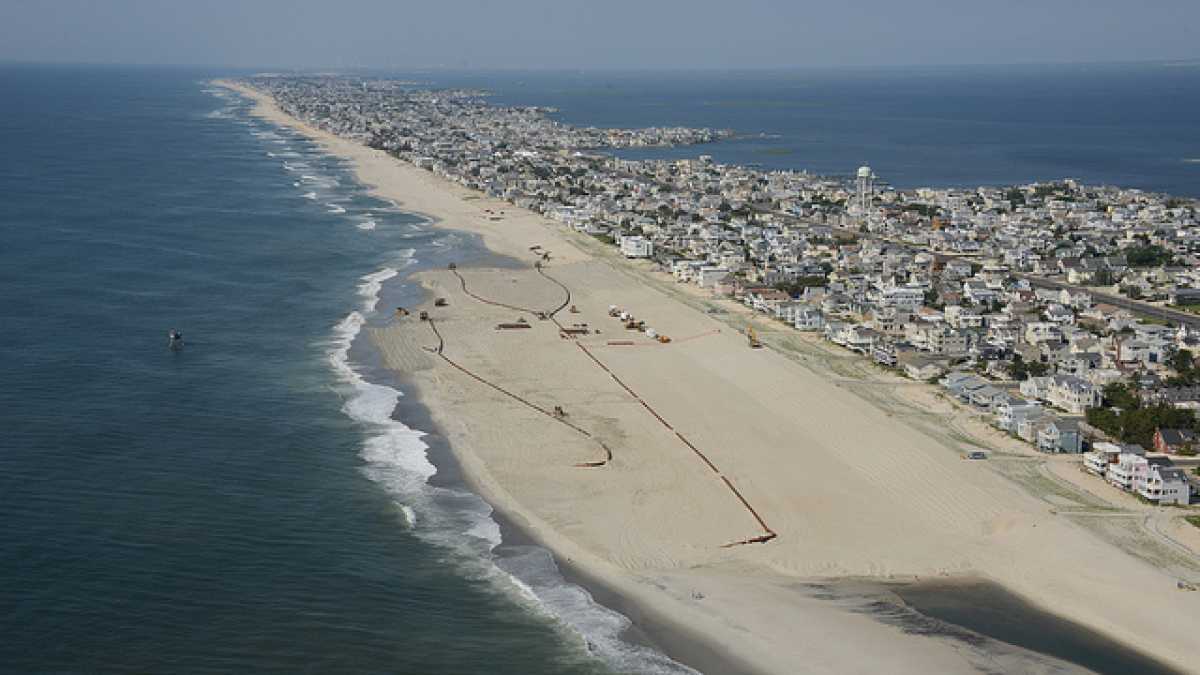 U.S. Army Corps of Engineers Philadelphia District pumps sand onto Brant Beach