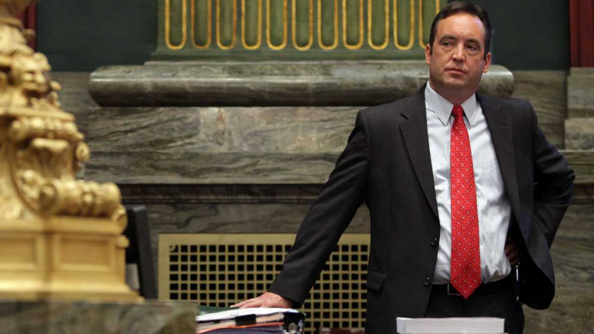  Pennsylvania's  Senate Majority Leader Jake Corman says Republicans will go ahead with a short-term proposal to fund schools and social services through October. Gov. Tom Wolf vows to veto the measure. (AP file photo) 
