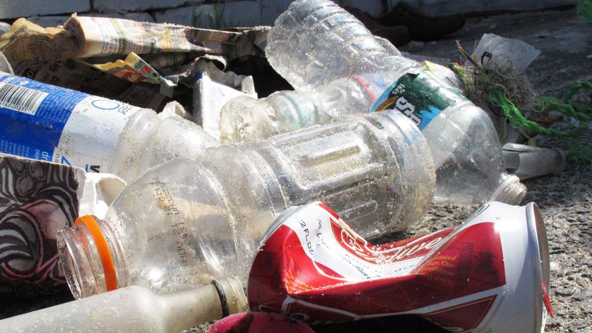Trash collected by volunteers with the Clean Ocean Action environmental group in April 2012. (Wayne Parry/AP Photo