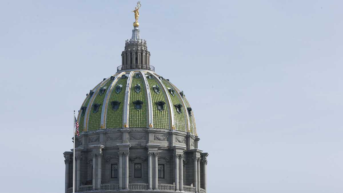 Shown is the Pennsylvania state capitol building in Harrisburg