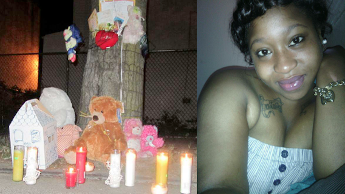  Ceeanna Pate died five days after she was struck by a hit-and-run vehicle in Nicetown in Oct. 2013. A memorial marked the spot of the collision days after her passing. (NewsWorks, file art) 