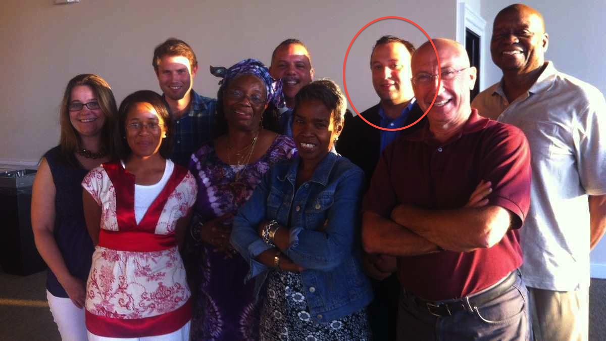  Joseph Corrigan (third from right in red circle) is leaving Eighth District City Councilwoman Cindy Bass' office, where he served as spokesman. (NewsWorks, file art) 
