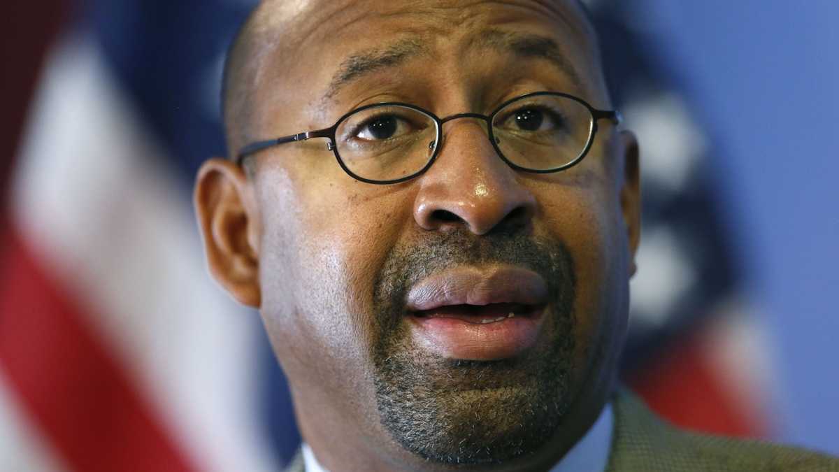 Mayor Michael Nutter is shown speaking in Philadelphia. (Matt Rourke/AP Photo