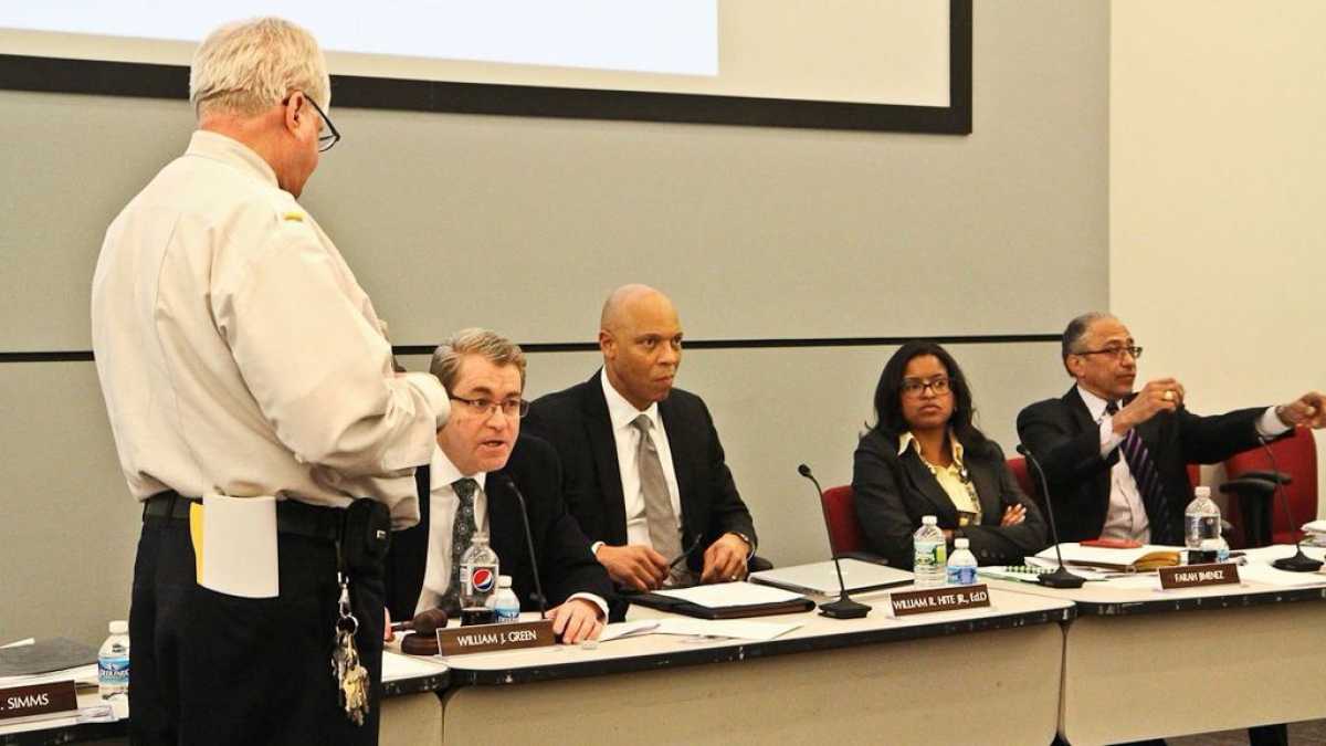  Members of the School Reform Commission voted to cancel its contract with Philadelphia district teachers last year. The Pennsylvania Supreme Court will decide whether that move was a legal one. (NewsWorks file photo) 